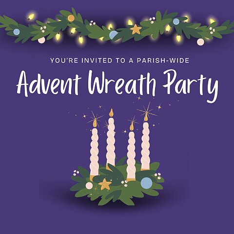 advent wreath party flyer 5 5 x 8 5